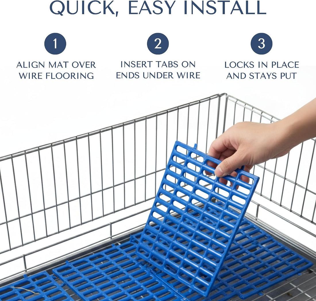 Premium Plastic Rabbit Cage Mats (Gray, 2 Pack) | 15x10 Mat