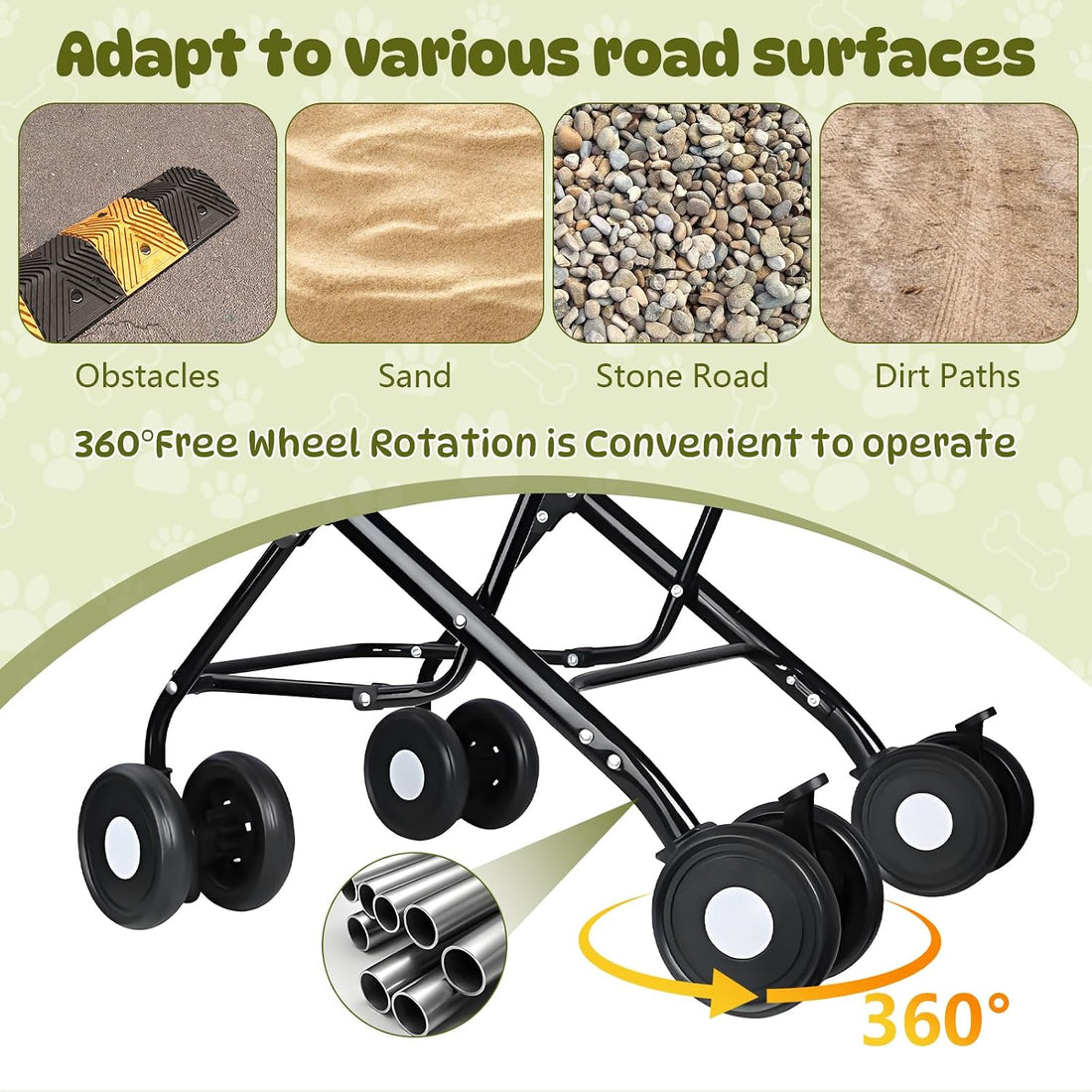 Double Pet Stroller for Dogs and Cats
