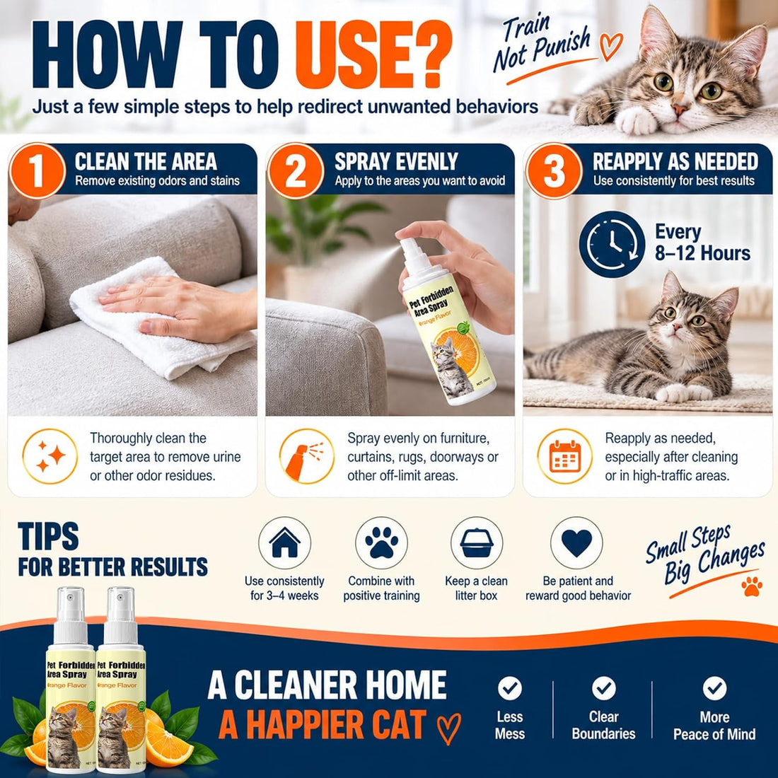 Cat Deterrent Spray, Cat Training Spray, No Pee Spray