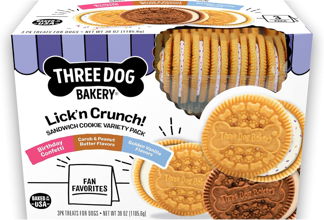 Three Dog Bakery Lick'n Crunch! Dog Treats Variety Pack - 13 oz