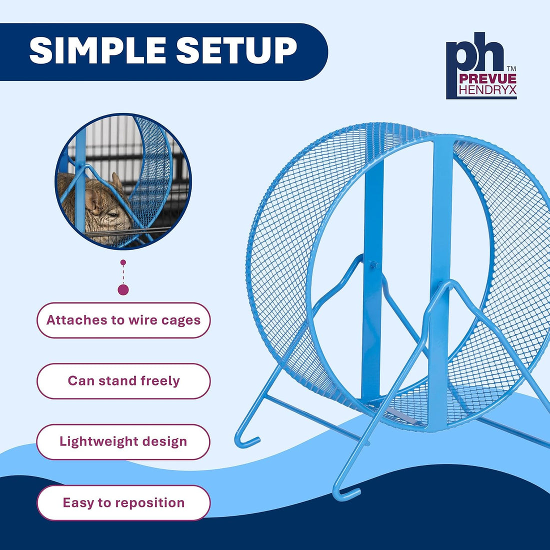 Prevue Pet Products Wire Mesh Hamster Wheel Silent Spinning - 8 Inch