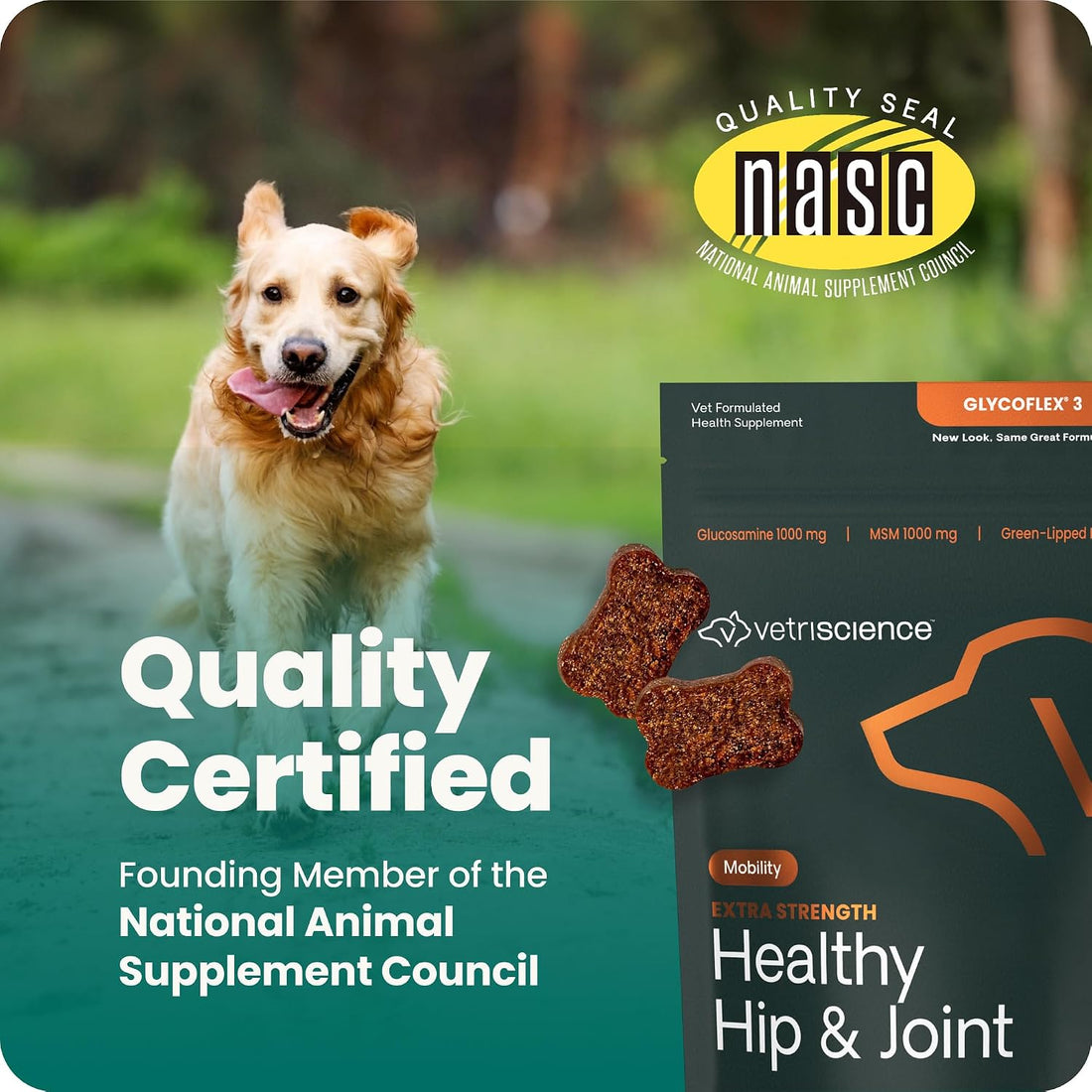 VetriScience Extra Strength Hip & Joint Supplement for Dogs