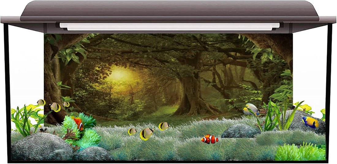 36x18 in Forest Terrarium Backdrop Green Tree Reptile Habitat