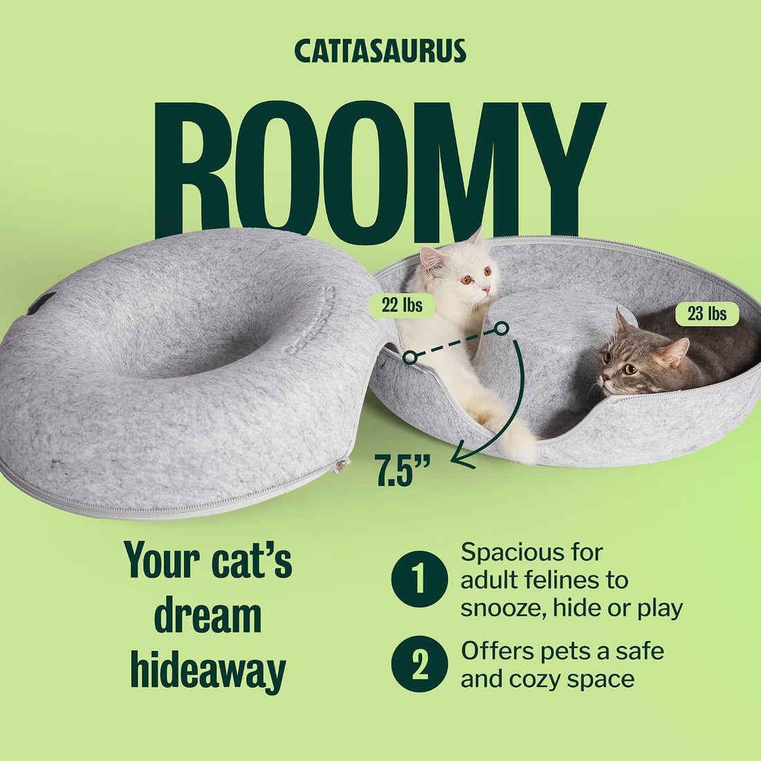Peekaboo Cat Cave Donut for Multiple & Large Cats up to 30-45 lbs