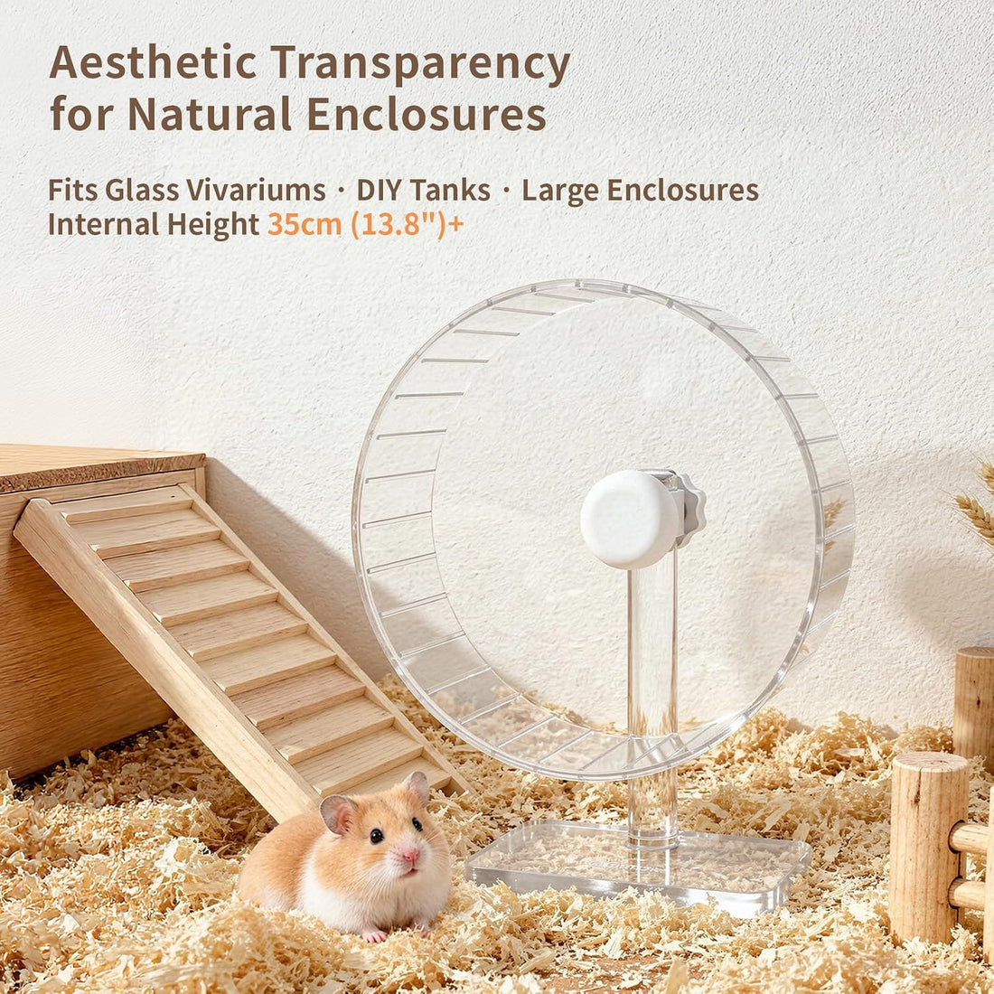 11" Silent Hamster Wheel - Clear Running Wheel