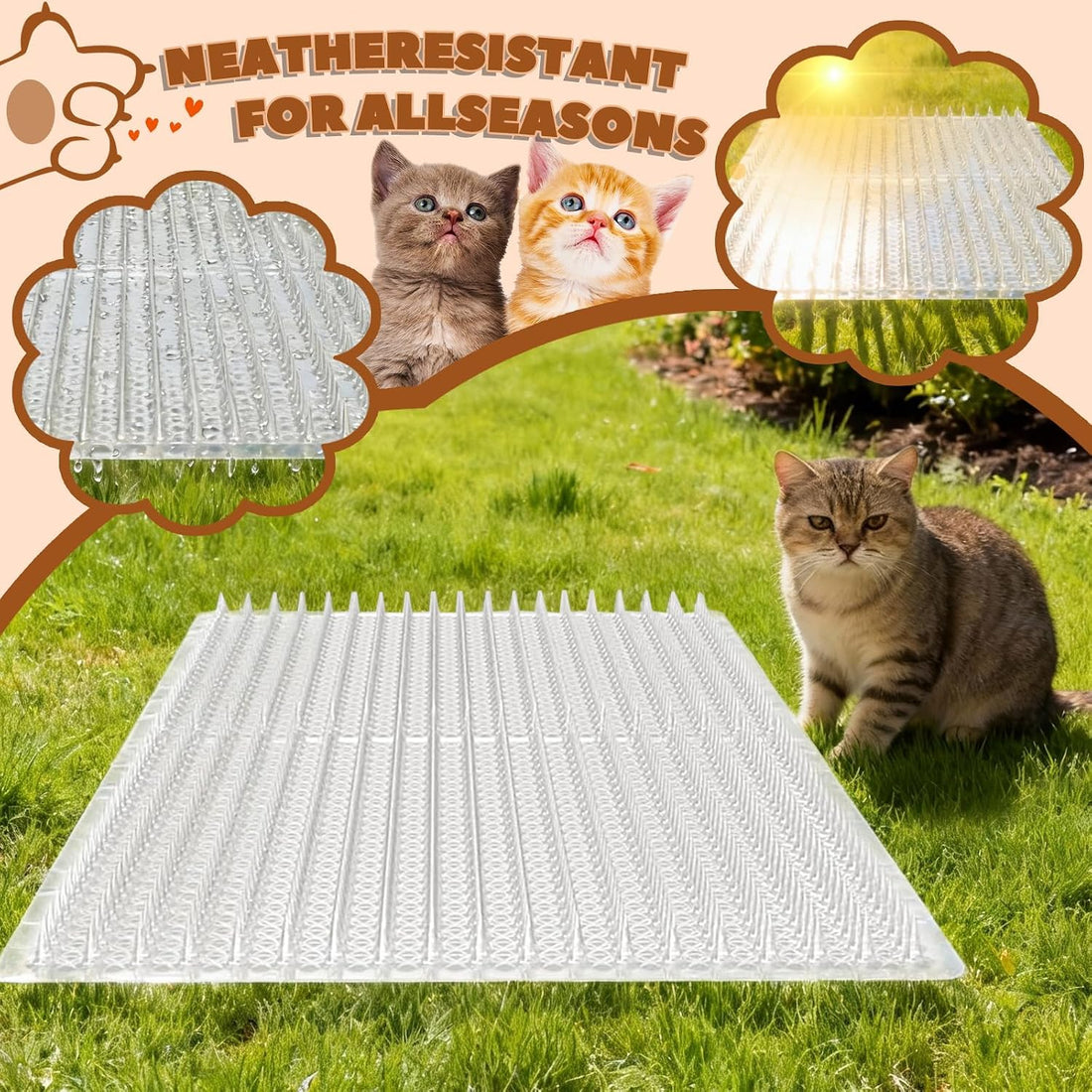 12Pack 16 x 13 in Scat Mat for Cats, Cat Repellent Mat with Spikes