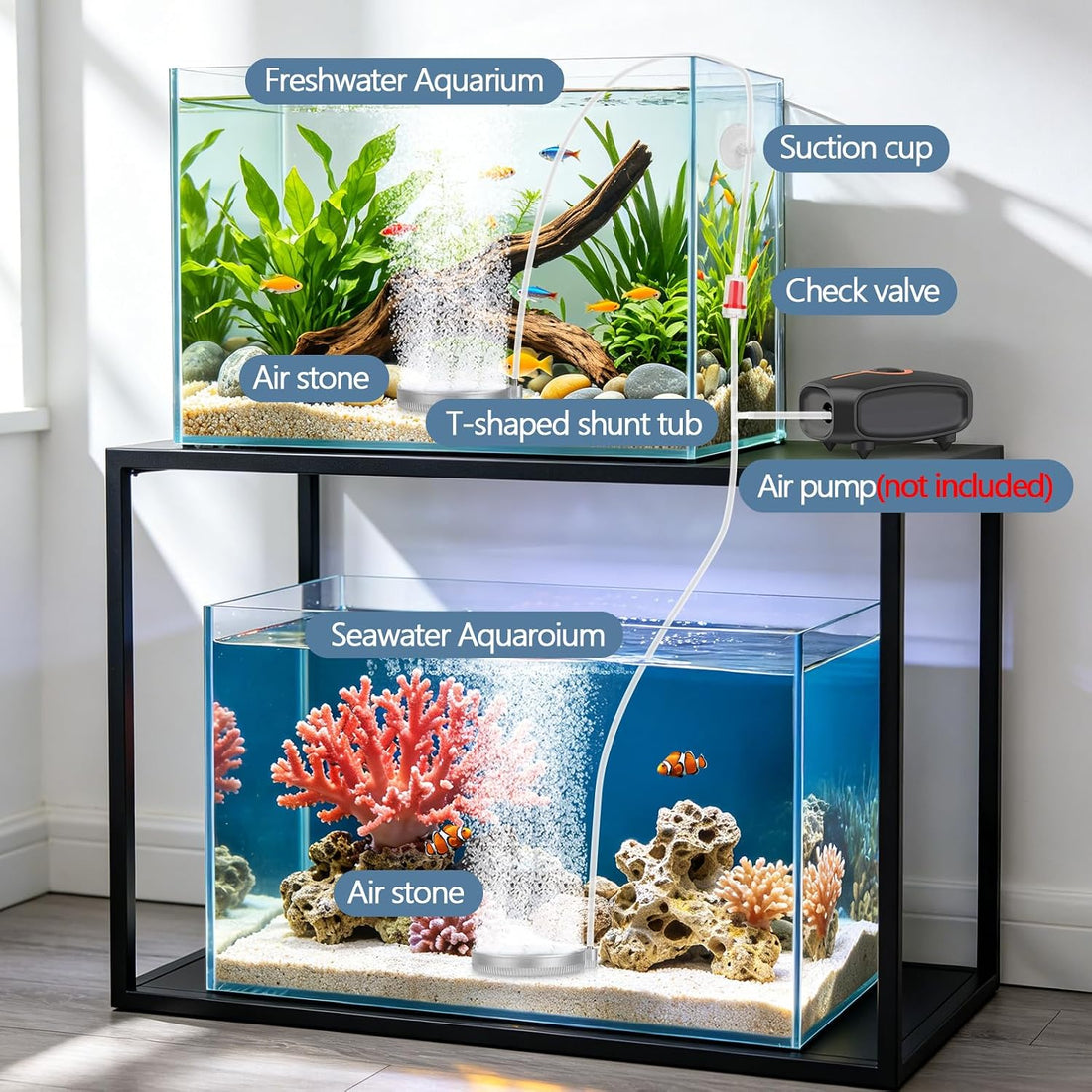 hygger Nano Air Stone for Aquariums, High Dissolved Oxygen Diffuser