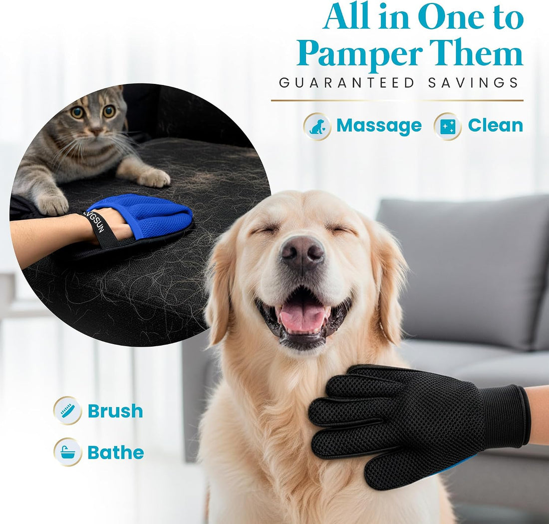 LVGSUN Cat Grooming Gloves for Shedding