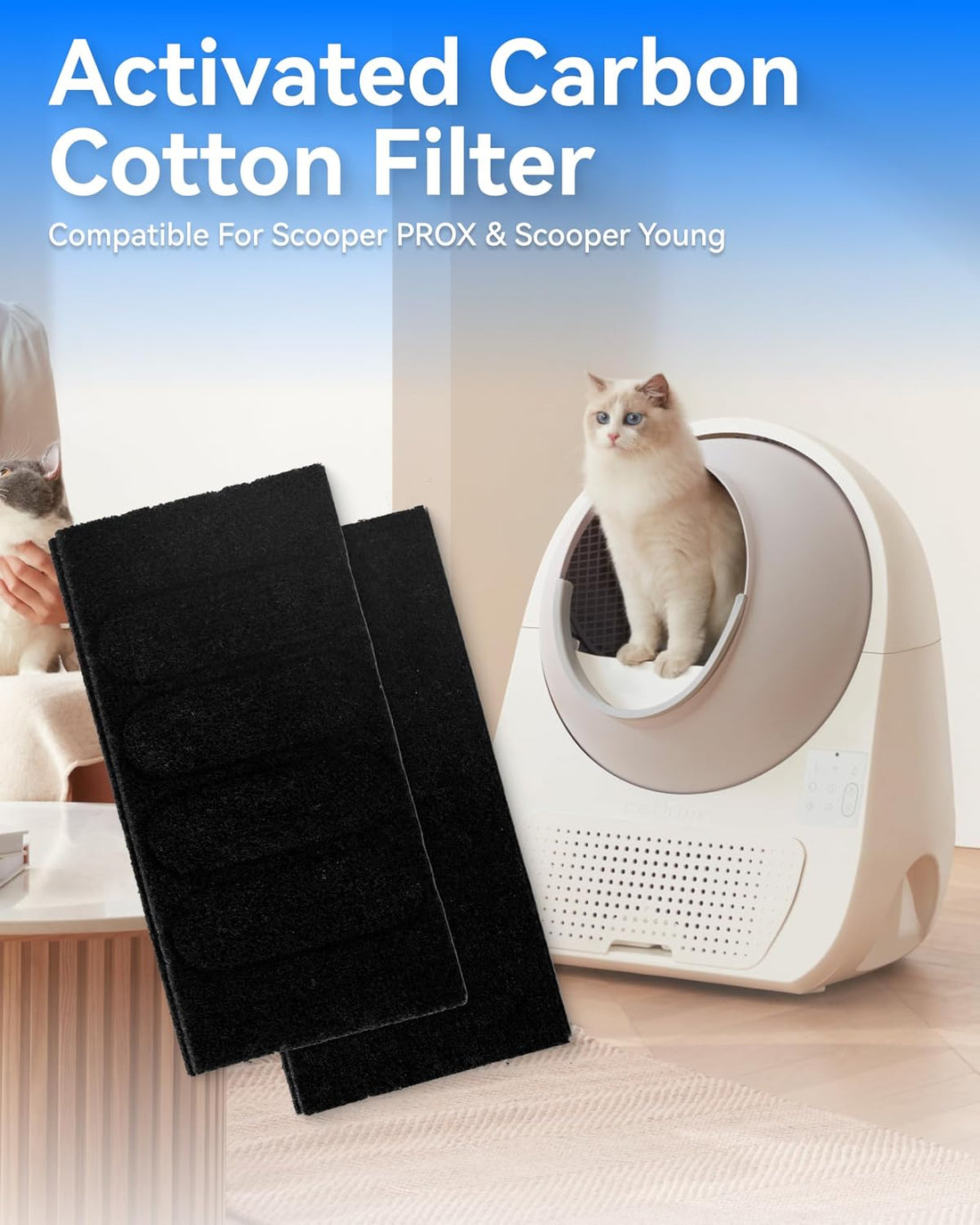 CATLINK Filter for Automatic Cat Litter Box * 2 pcs for Scooper Young