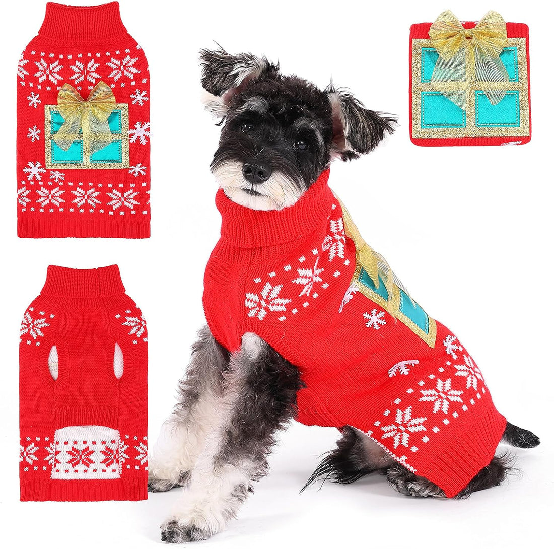 KOOLTAIL Small Dog Sweater, Fall Dog Sweater with Autumn Maple Leaf