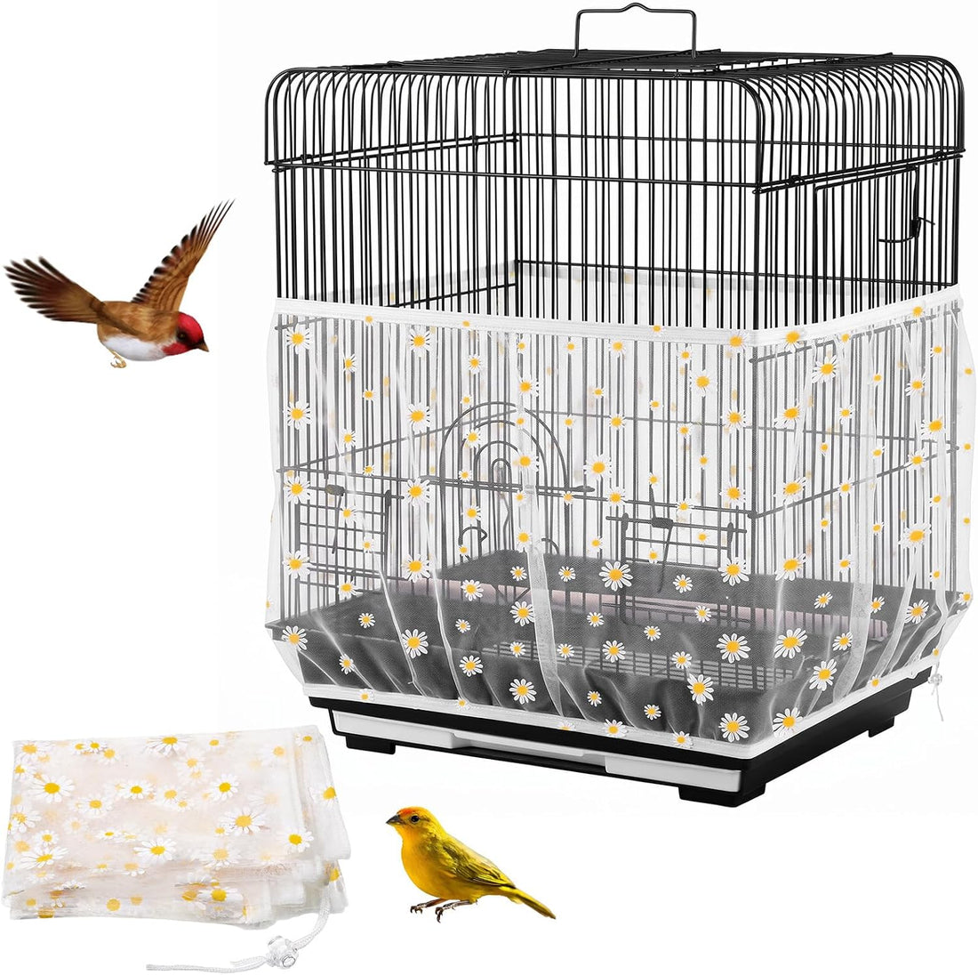 Large Bird Cage Cover With Drawstring