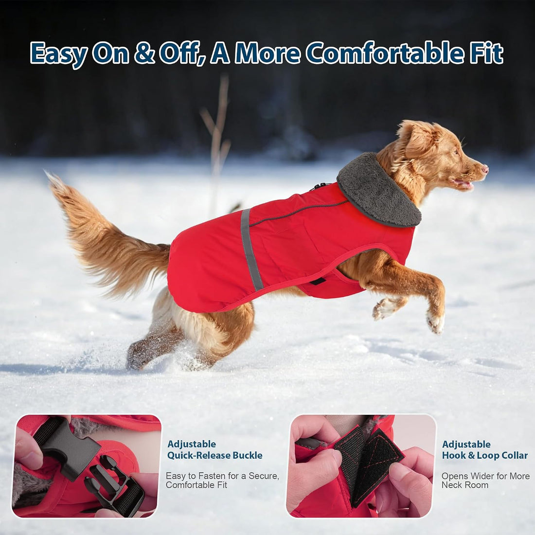 Dogcheer Warm Dog Coat, Christmas Dog Jacket Waterproof Puppy Winter
