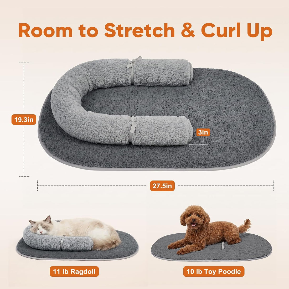Cat Mat Self Warming Cat Bed with Soft U-Shaped Pillow