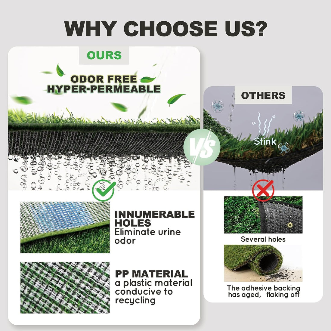 HQ4US 4LEGS Dog Pee Grass with Washable Pee Pads for Dog Litter Box 2