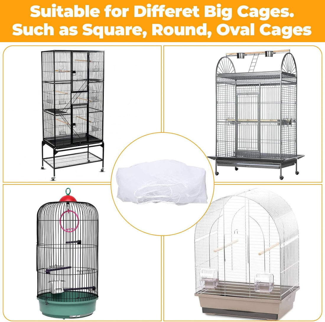 Large Bird Cage Seed Catcher Universal Bird Cages Net Cover