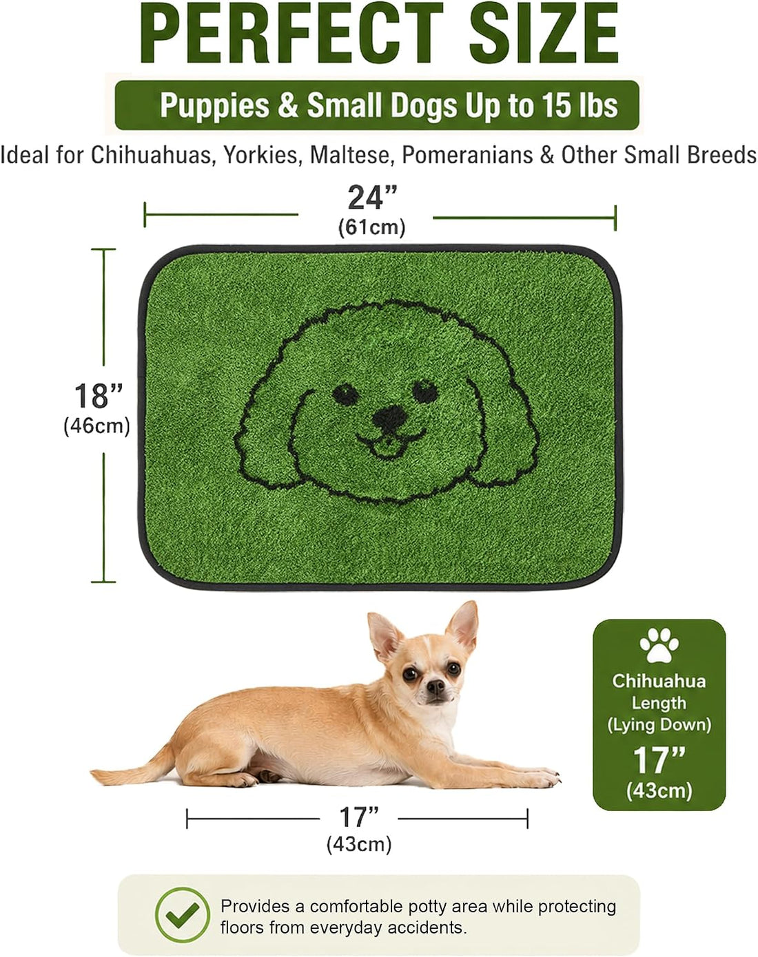 Qeils Reusable Puppy Pads, Washable Pee Pads for Dogs 2 Pack Durable