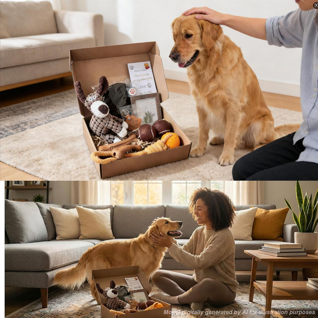 AiVIE Pet Gift Basket, 10 Piece Dog Gift Box