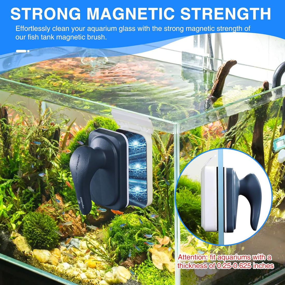fishkeeper Aquarium Strong Magnetic Glass Cleaner Brush