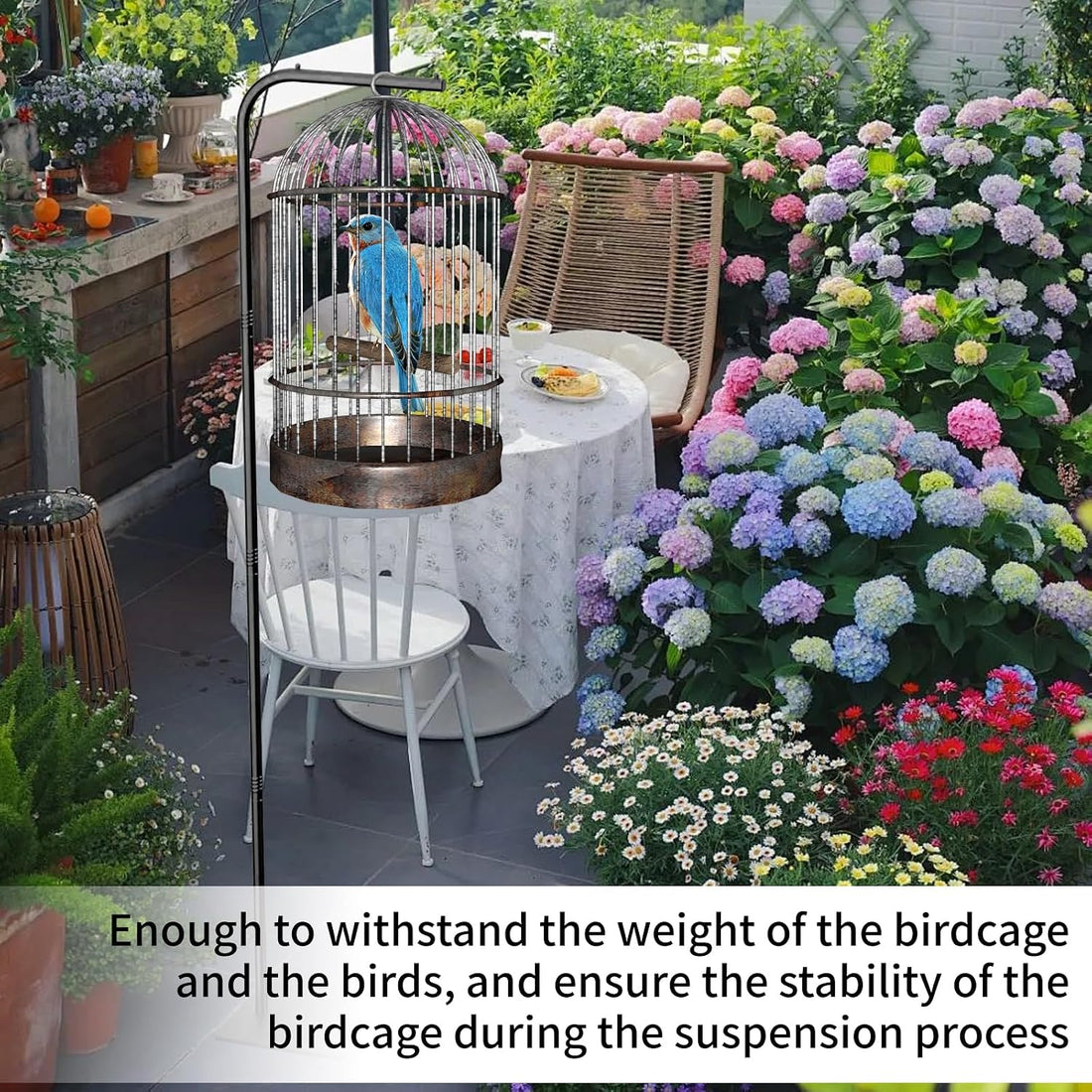 TBTFW 67 Inch High Hanging Bird Cage Stand