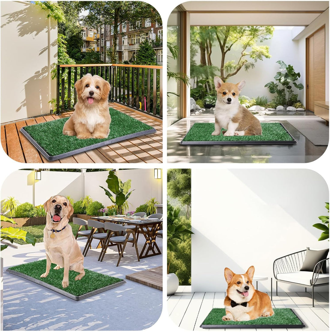 LOOBANI Dog Grass Pad with Tray - 16x20in for Apartment Balcony Use