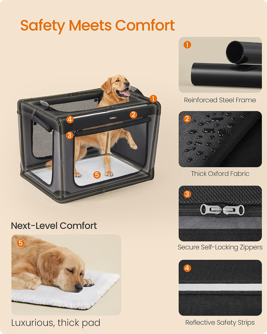Feandrea Collapsible Dog Crate