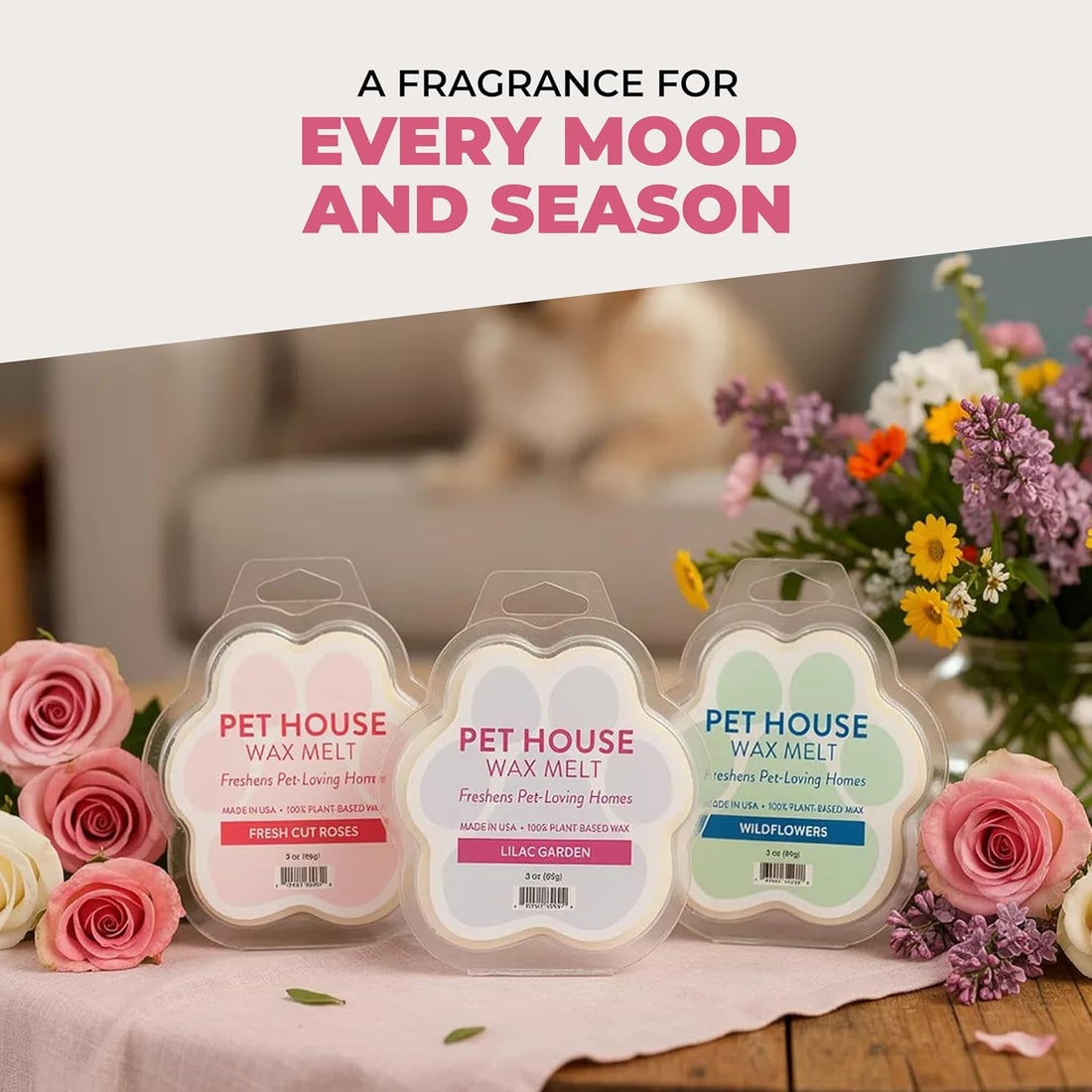Water Lilies Spring and Summer Wax Melts Plant-Based Wax, Pet House