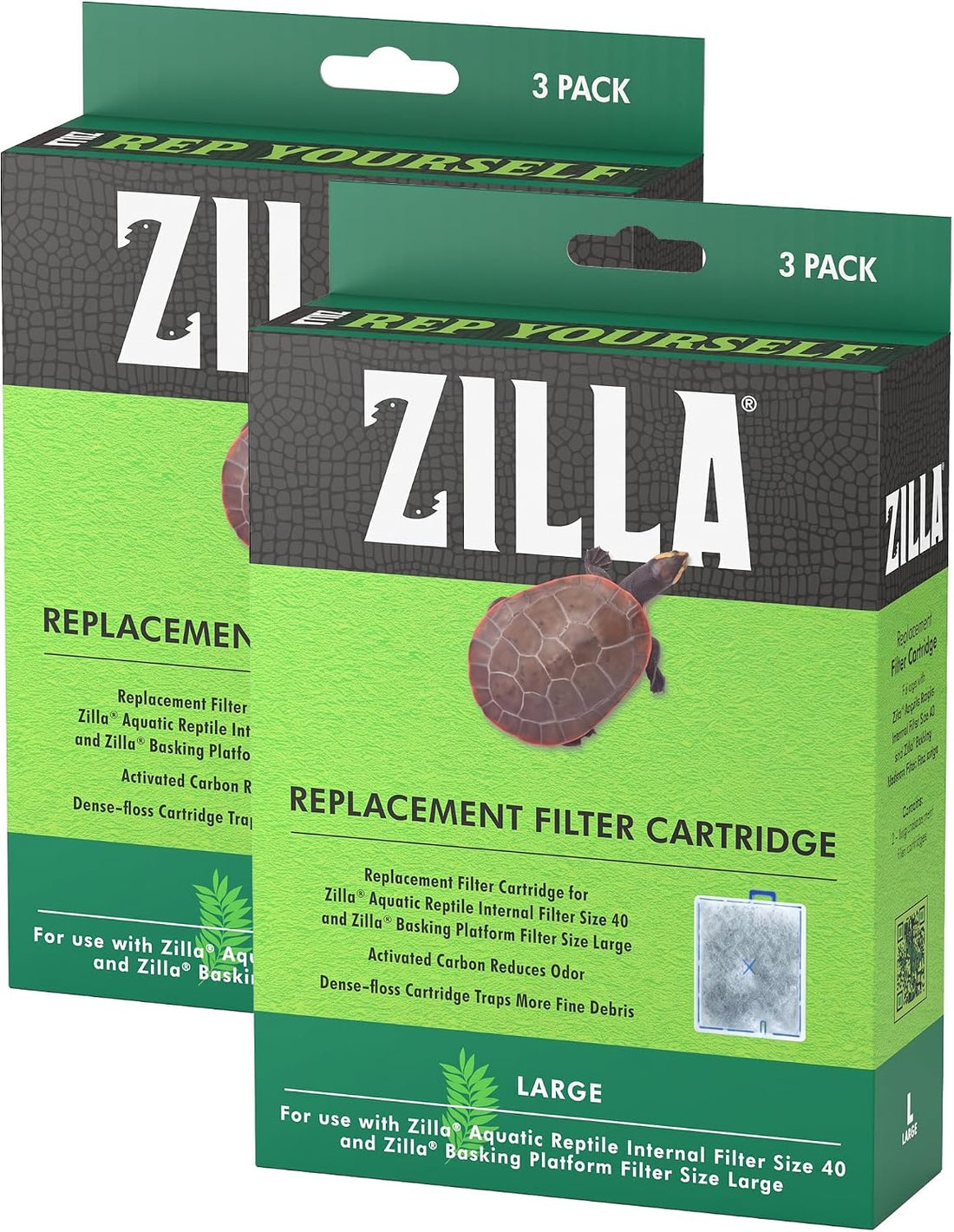 Zilla Reptile Pet Terrarium Water Filter Replacement Cartridge, Large