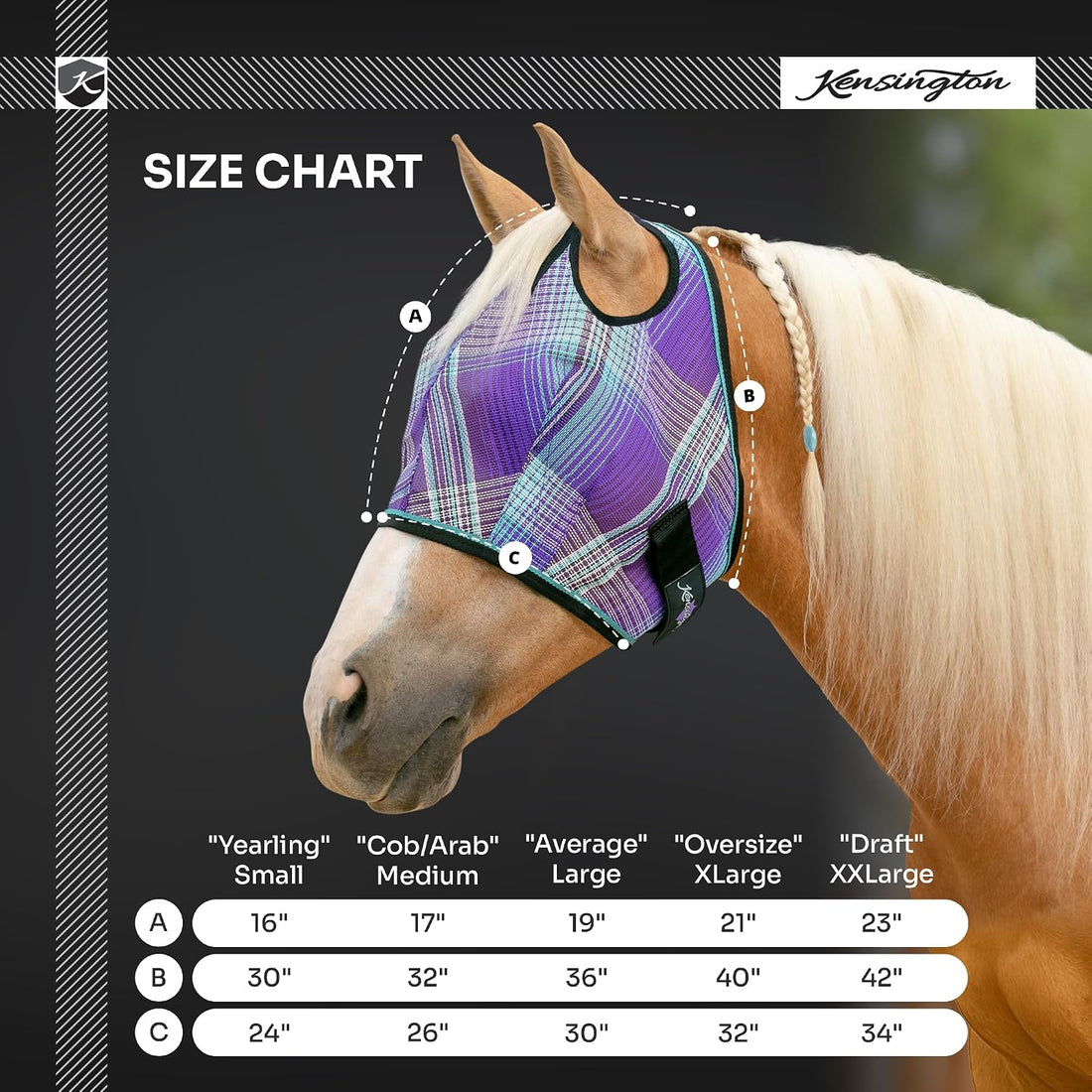 Kensington Protective Products Horse Fly MASK with Web Trim
