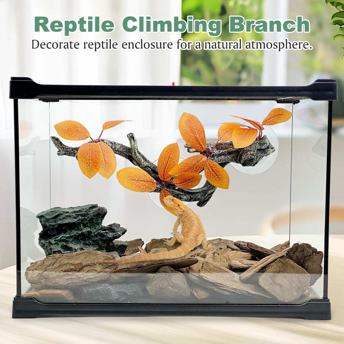 Fhiny Snake Climbing Branch, 2 PCS Resin Reptile Branches