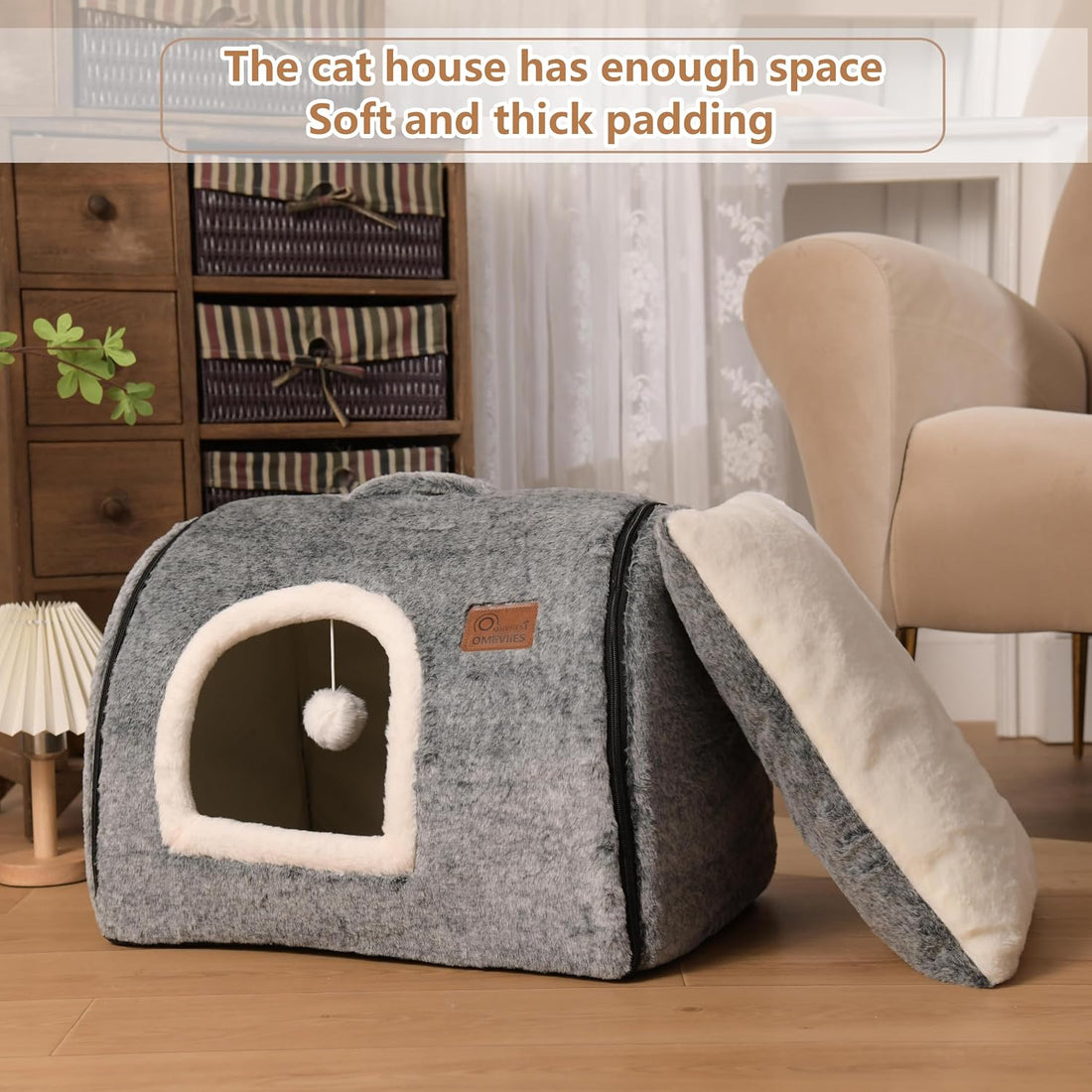 cat Bed cave-cat beds for Indoor Cats,Soft and Comfortable Cute cat