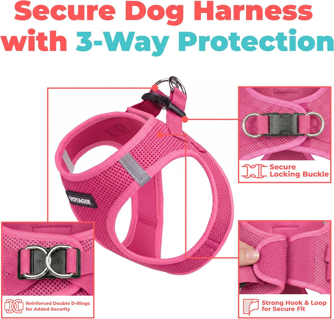 Voyager Step-in Air Dog Vest Harness - Fuchsia, Small