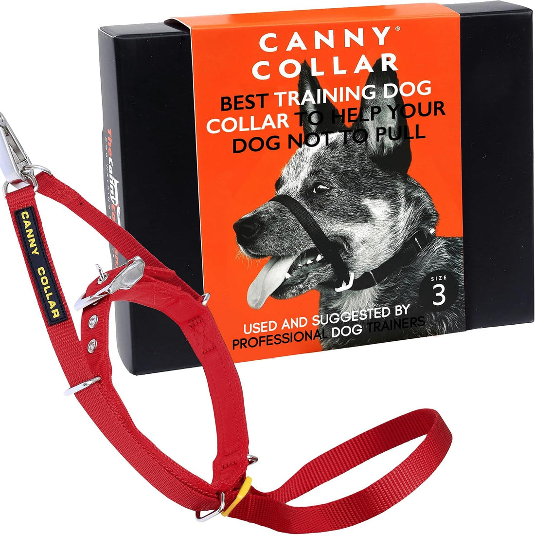 Canny Gentle No-Pull Dog Training Head Collar to Stop Pulling Black