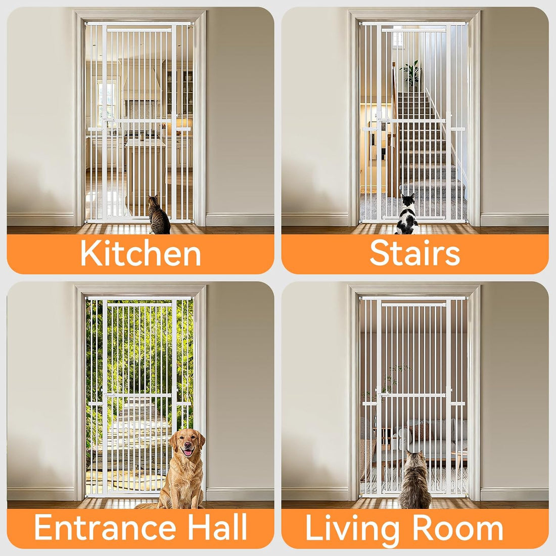 Snuowu 51"-87" Extra Tall Pet Gate for Cats