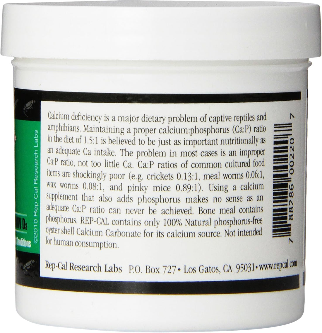 Rep-Cal 52298 Phosphorous-Free Calcium Powder Reptile/Amphibian