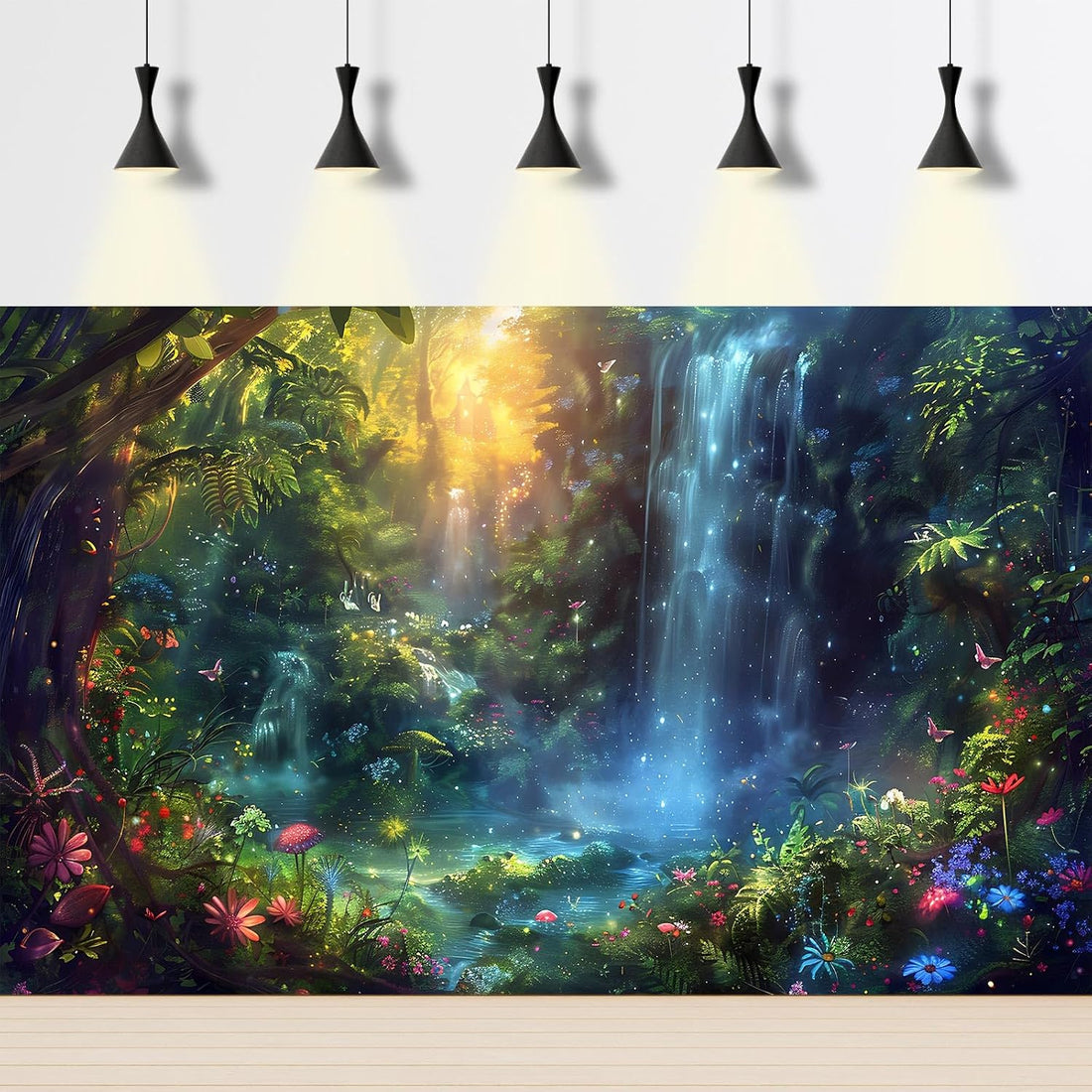 Fantasy Forest Landscape Aquarium Background Waterfall Jungle