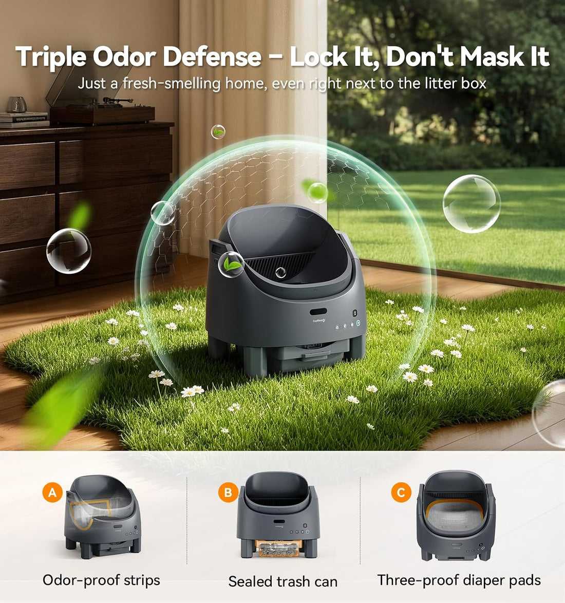 Automatic Self-Cleaning Cat Litter Box Replaced Trash Bags-3 Rolls