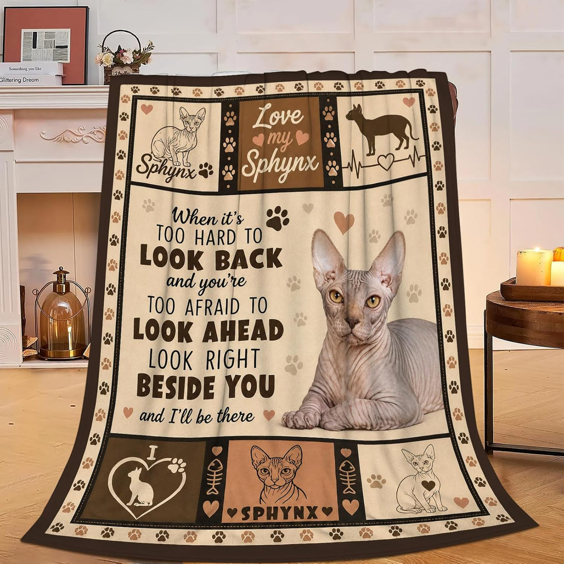 Sphynx Cat Blanket,Hairless Cat Throw Blanket Gifts 60"X50"