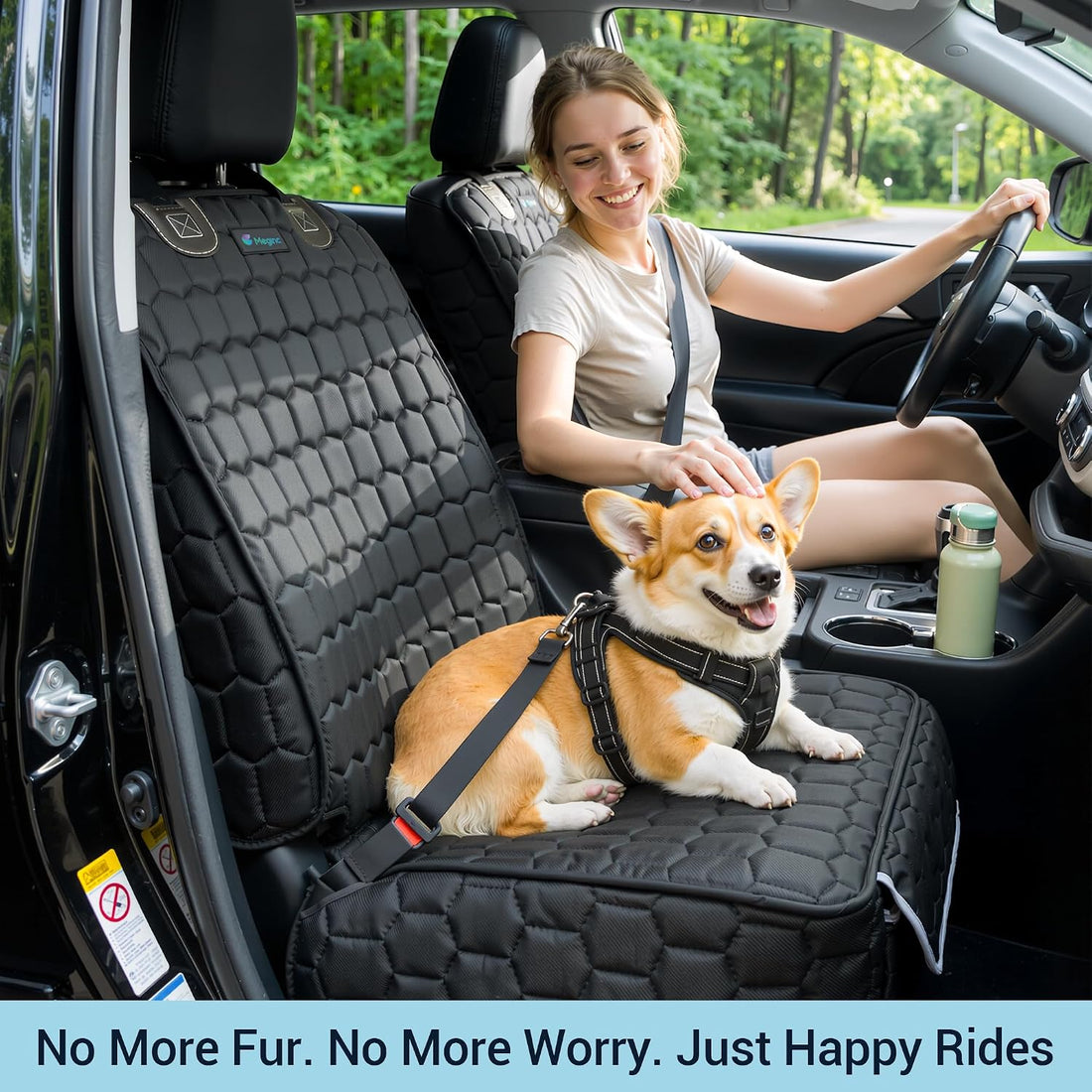Meginc 2-Pack Front Seat Covers for Dogs