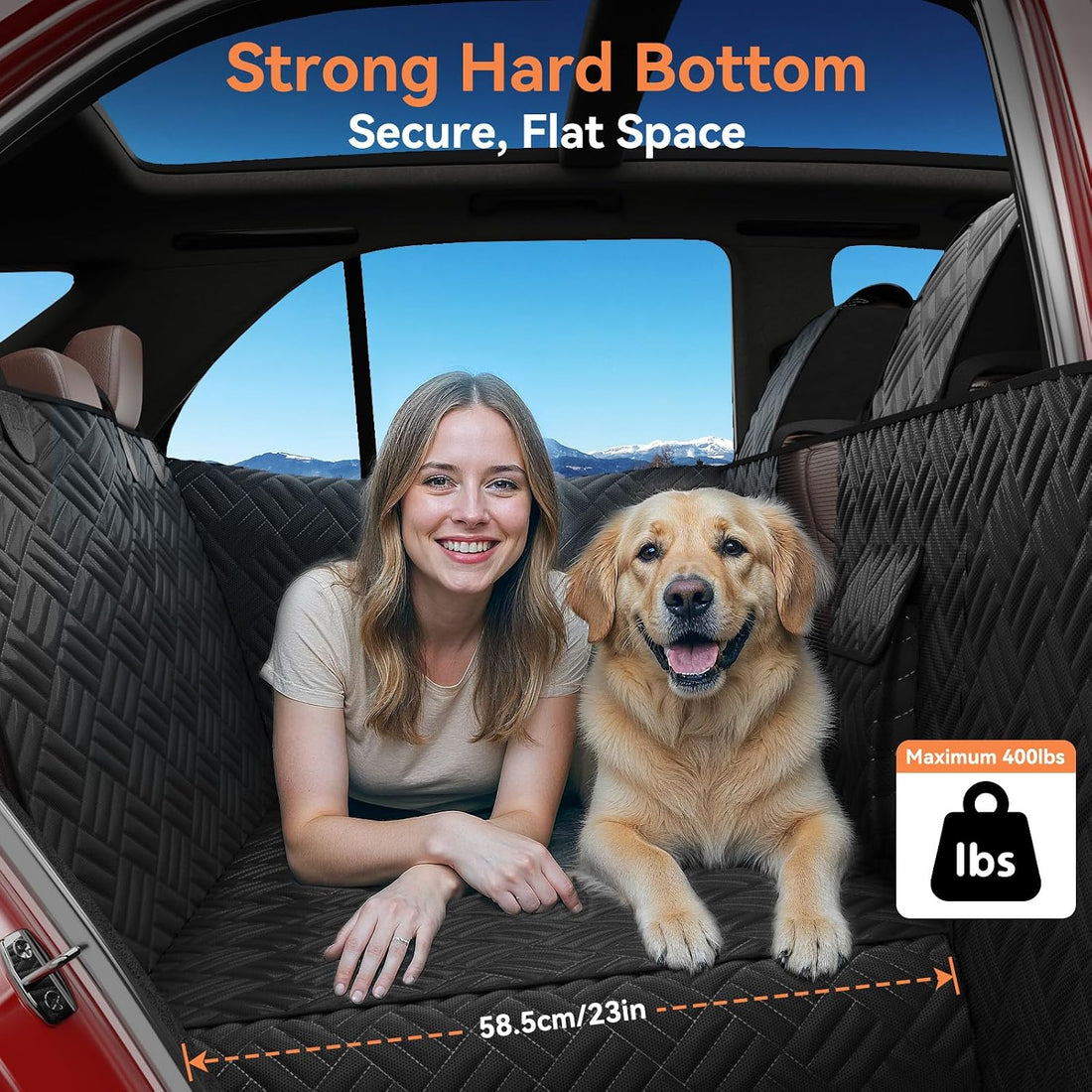 Waterproof SUV Dog Car Seat Cover for Back Seat (Black)