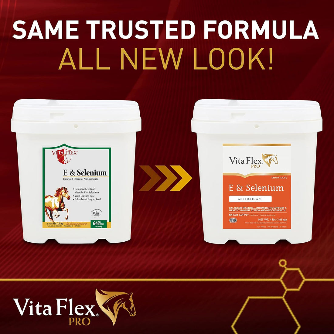 Vita Flex Pro E & Selenium Supplement for Horses, 64-Day Supply