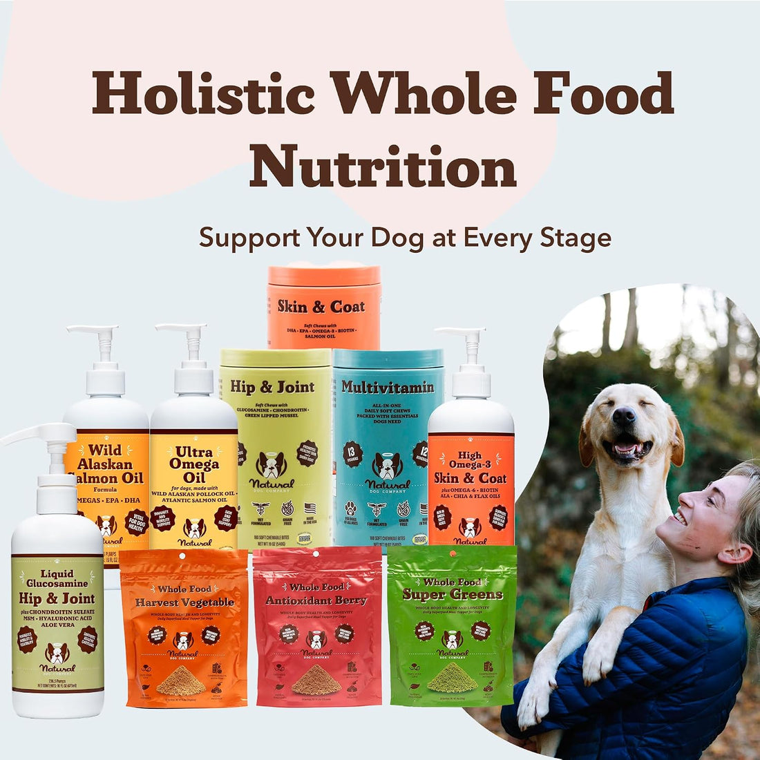Natural Dog Company Liquid Glucosamine for Dogs, Hip & Joint Oil