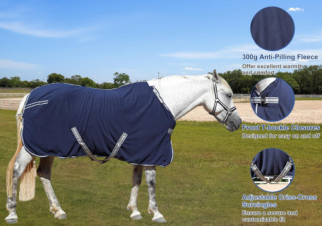 Horse Fleece Cooler Blanket, Moisture Wicking Post-Workout Drying