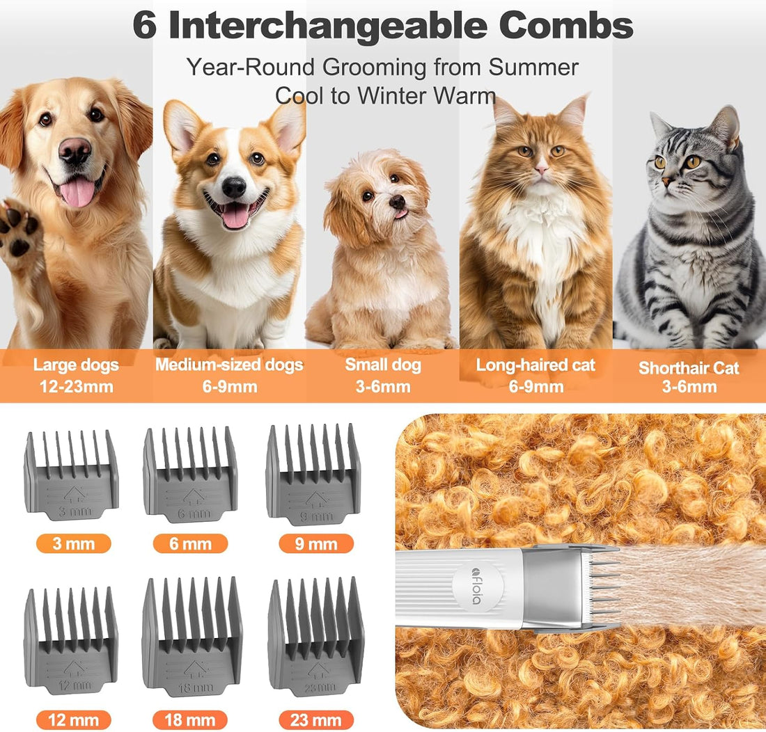Afloia 6-in-1 Dog Grooming Kit, Pet Grooming Vacuum for Shedding