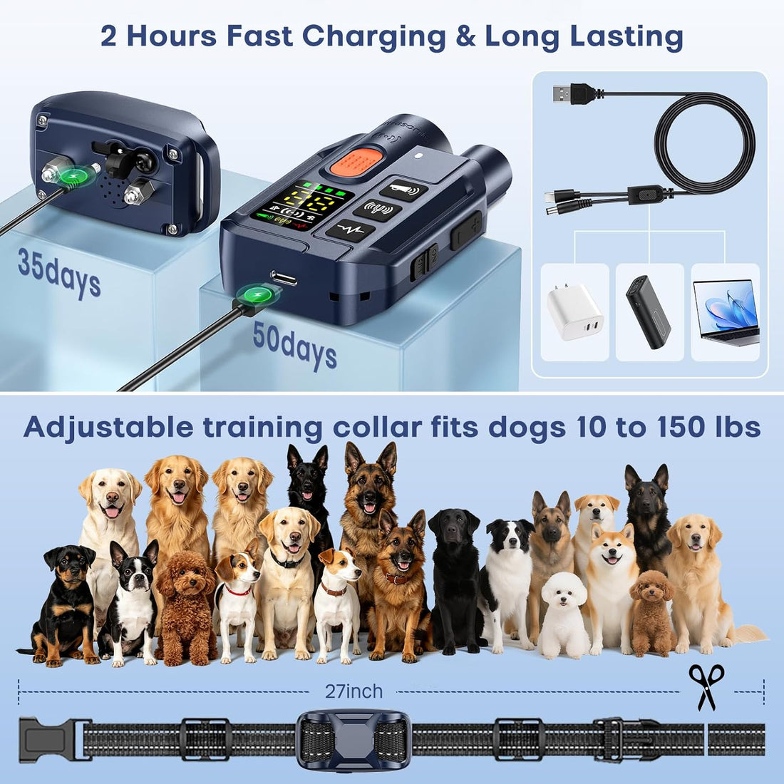 Dog Shock Collar with Remote Control - 4200FT Safe Dog Training Collar