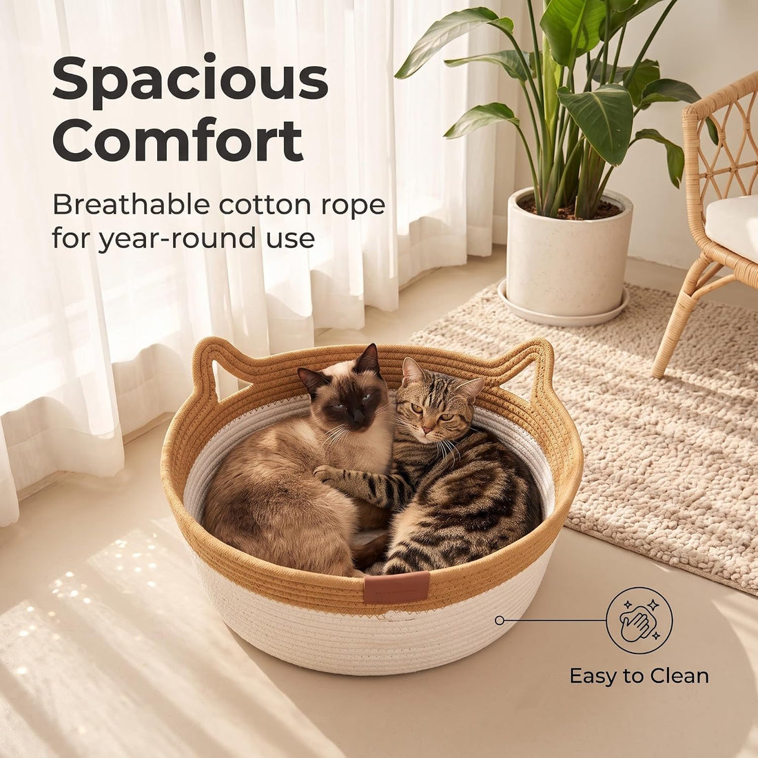 Cat Bed Instinct Basket, Stimuli Handwoven Basket for Cats