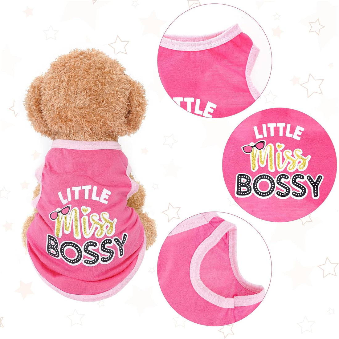 4Pack Dog Shirts Summer Printed Puppy Clothes Sleeveless for Dogs