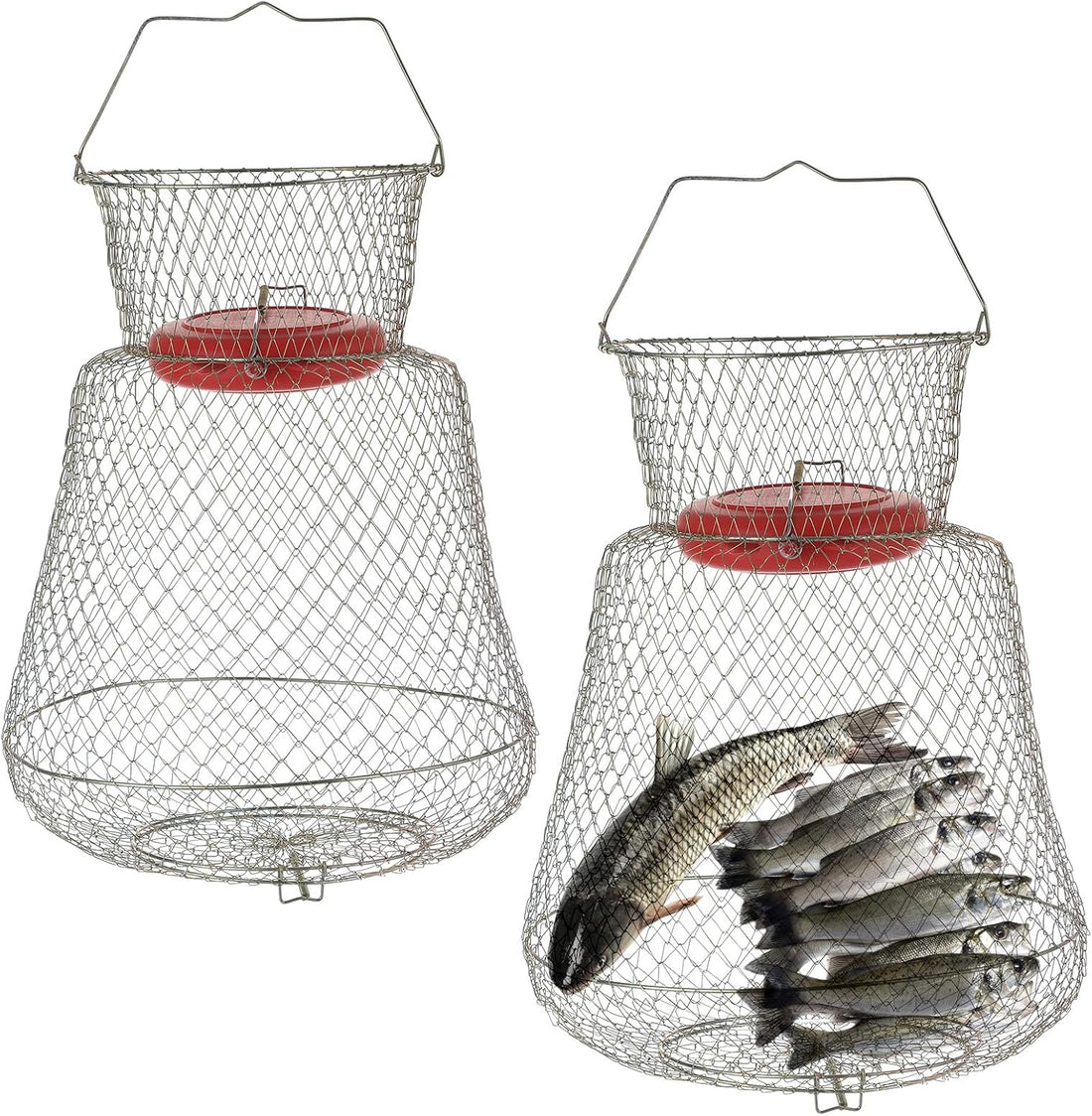 2 Pack Floatable Galvanized Steel Wire Fish Basket