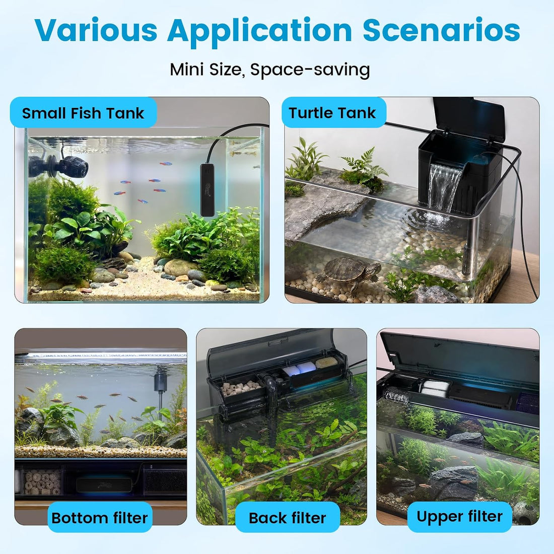 hygger 3W Aquarium U-V Light with Timer for 2-15 Gallon Fish