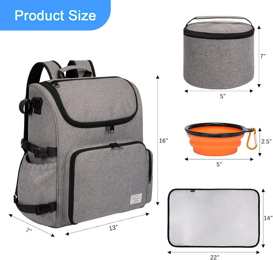 Modoker Multi-Compartment Dog Travel Backpack for Pet Supplies