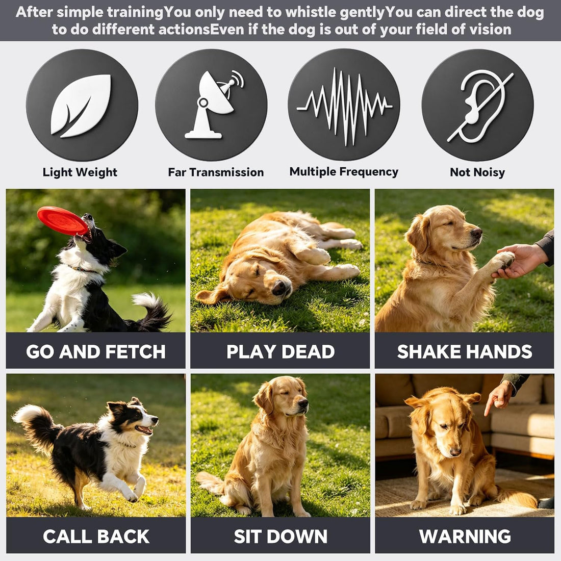 3 Pack Silent Dog Whistles, Adjustable Dog Training Whistle, Silver